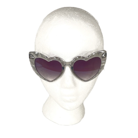 Betsey Johnson Crystal Clear Heart Sunglasses, Clear - Picture 5 of 5